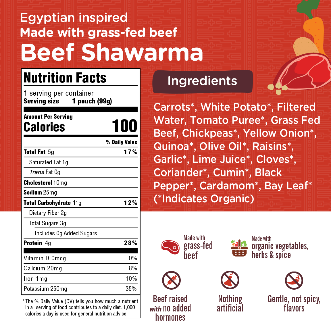 Grass-Fed Beef Shawarma - 6 Count