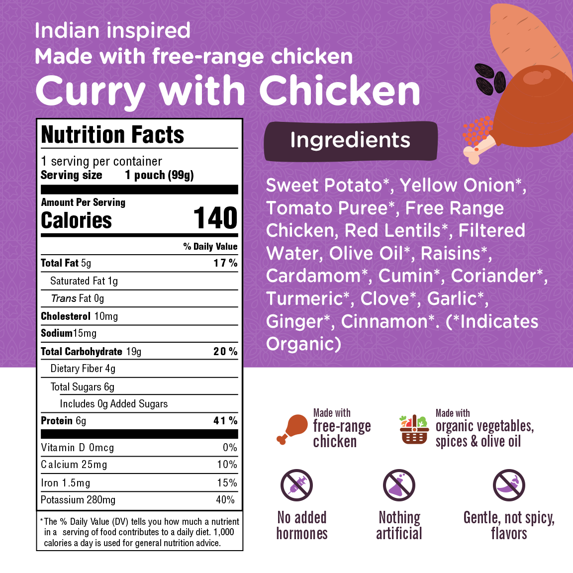 Free-Range Chicken Curry - 6 Count