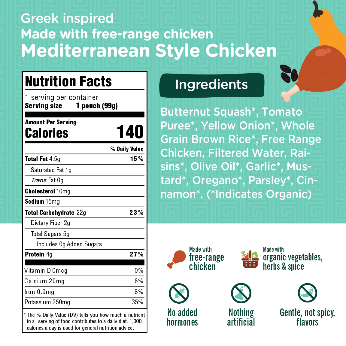 Free-Range Mediterranean Style Chicken - 6 Count