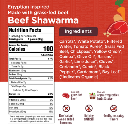 Grass-Fed Beef Shawarma - 6 Count